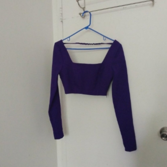 Zara Purple Square Neckline Crop Top Sz XS - Picture 1 of 4